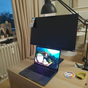 monitor Philips 245B1/00 terpasang di meja