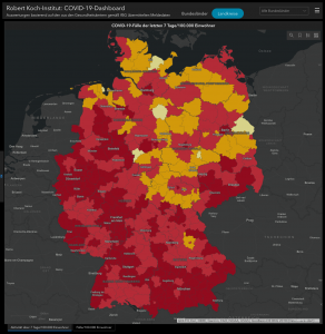 peta peningkatan kasus Covid-19 di Jerman pada 1 November 2020 menurut RKI peta peningkatan kasus Covid-19 di Jerman pada 1 November 2020 menurut RKI