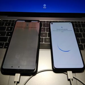 mencoba memindahkan data melalui kabel dari Xiaomi Mi 8 Lite ke Google Pixel 4a