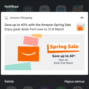 notifikasi promo Spring Sale dari Amazon notifikasi promo Spring Sale dari Amazon