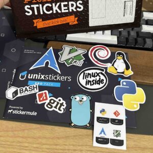 sticker distro Linux dan aplikasi open source