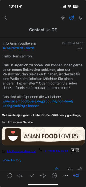 surel jawaban komplain AsianFoodLovers surel jawaban komplain AsianFoodLovers