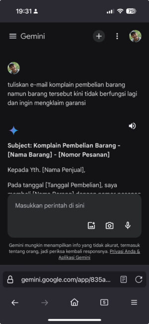 menulis komplain menggunakan kecerdasan buatan Google Gemini menulis komplain menggunakan kecerdasan buatan Google Gemini