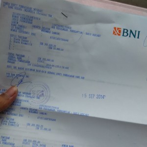 bukti pembayaran BNI