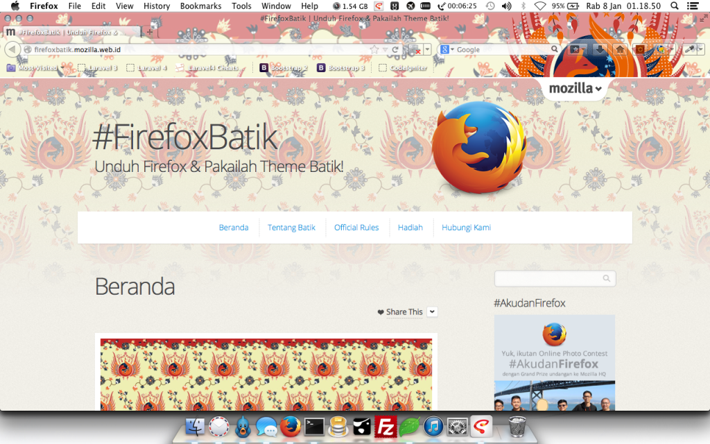 tampilan Firefox dengan #FirefoxBatik