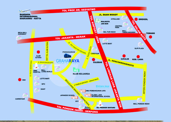 peta lokasi Graha Raya