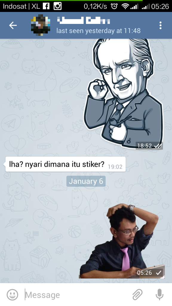 tampilan sticker di Telegram