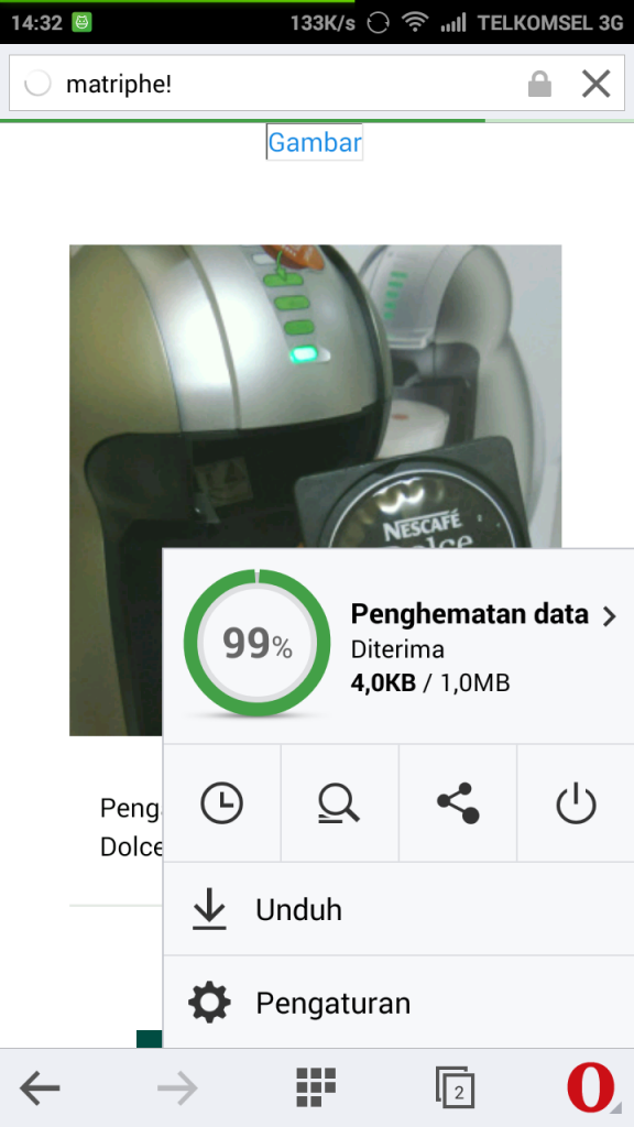 kompresi data di Opera Mini